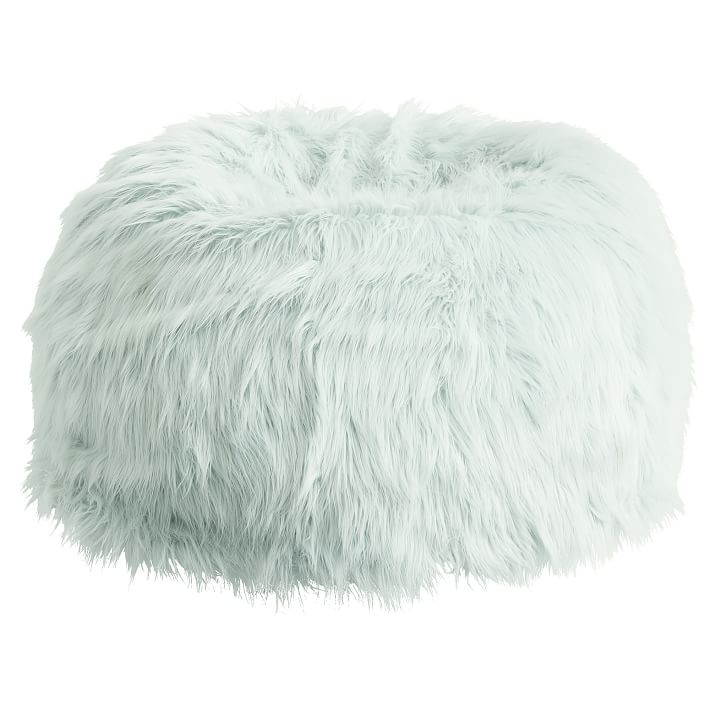 fluffy blue bean bag