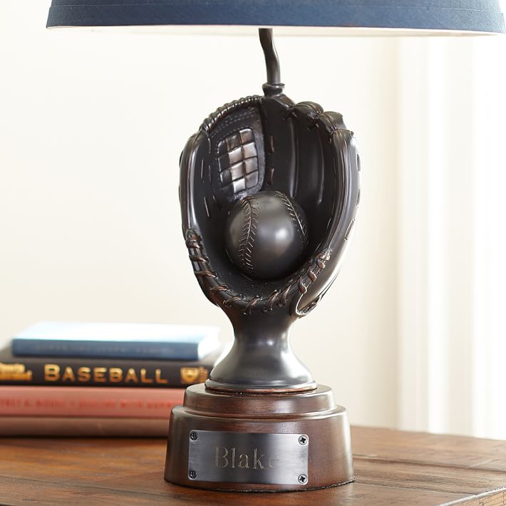 pottery barn baseball lamp