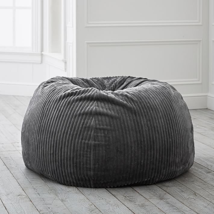 Charcoal Chamois Bean Bag Chair