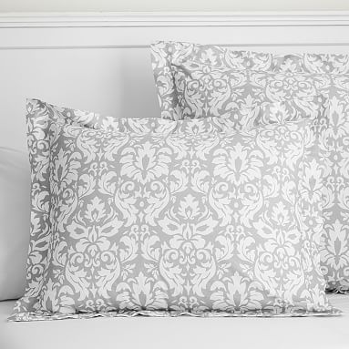 gray damask duvet cover