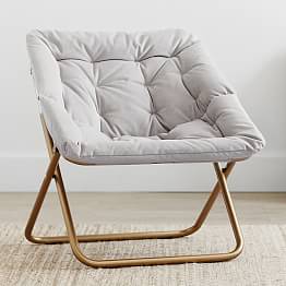 Velvet Gray Hang-A-Round Square Chair