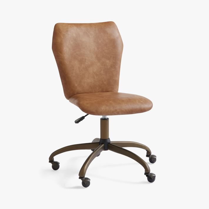 Vegan Leather Caramel Airgo Desk Chair, Vegan Leather Office Chairs
