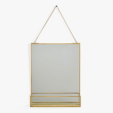 Hanging Mirror with Ledge, Tuscan Gold, 12x3x22.25