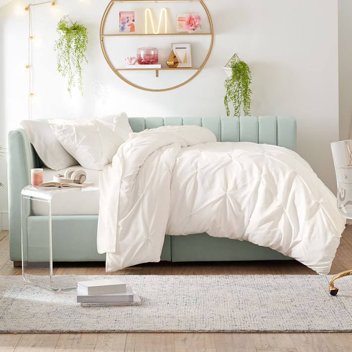 Avalon Upholstered Corner Storage Bed Pottery Barn Teen