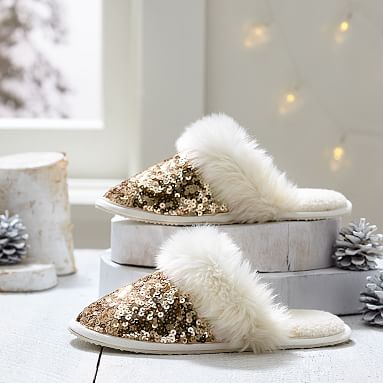 sparkly christmas slippers