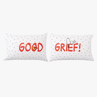 Details about   Pottery Barn Teen Peanuts Good Grief Set Of 2 Pillow Cases 