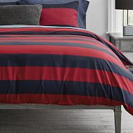 POTTERY BARN Teen Champion Check Duvet Cover only twin orange navy 