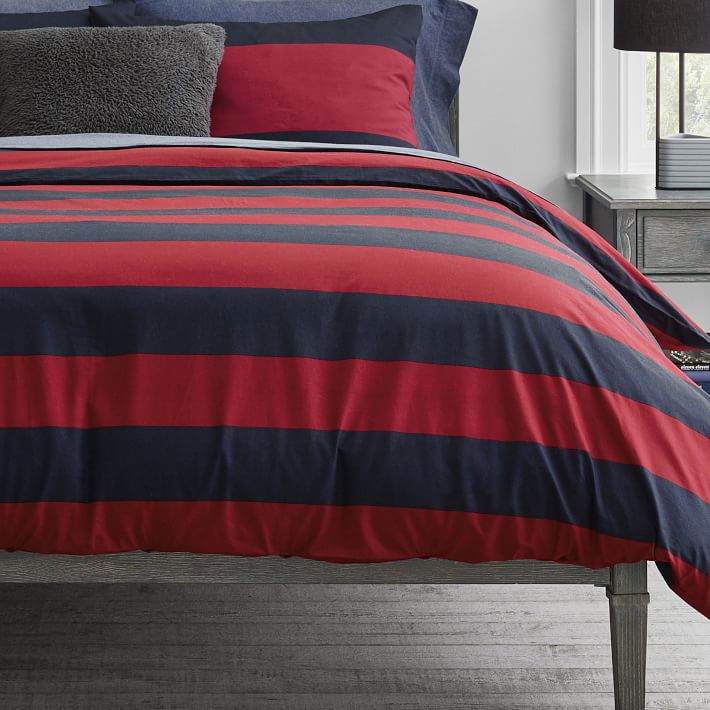 rugby stripe duvet cover