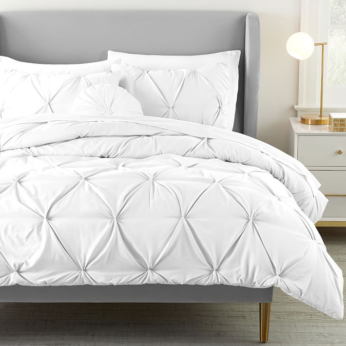 white pintuck duvet