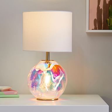 bev iridescent glass table lamp