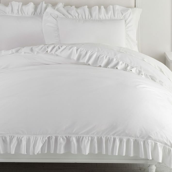 white ruffle duvet cover full