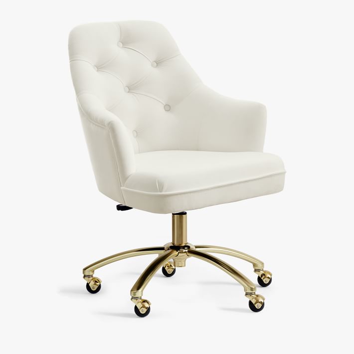 ivory velvet desk chair