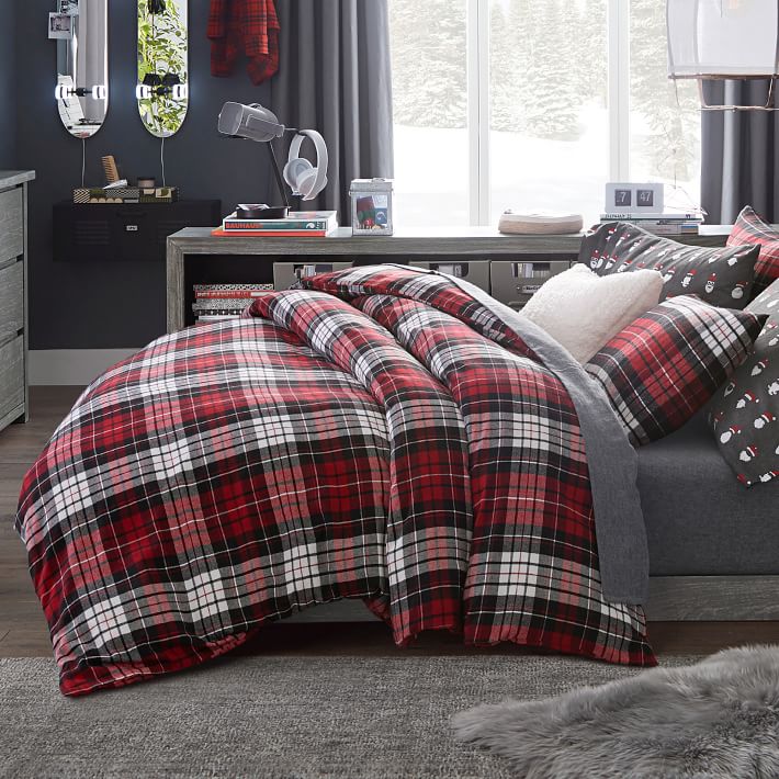 plaid flannel duvet