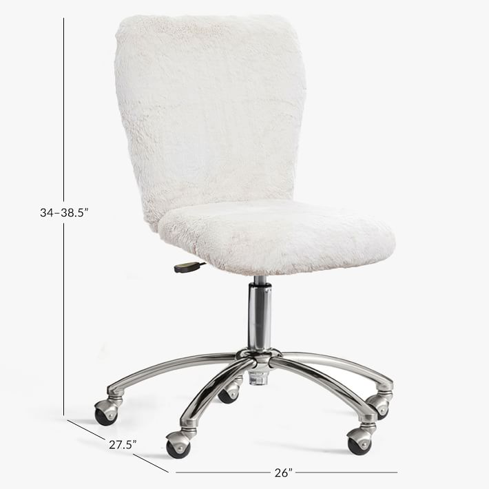 white fur computer chair