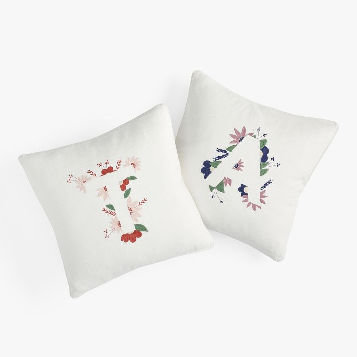 Floral Monogram Pillow Cover