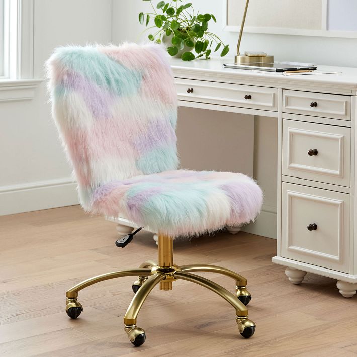 pottery barn fuzzy desk chair