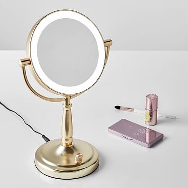 gold light up mirror