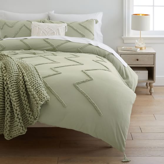 pottery barn green duvet cover