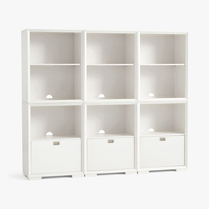 Callum Triple Mixed Shelf Tall Bookcase with Drawers