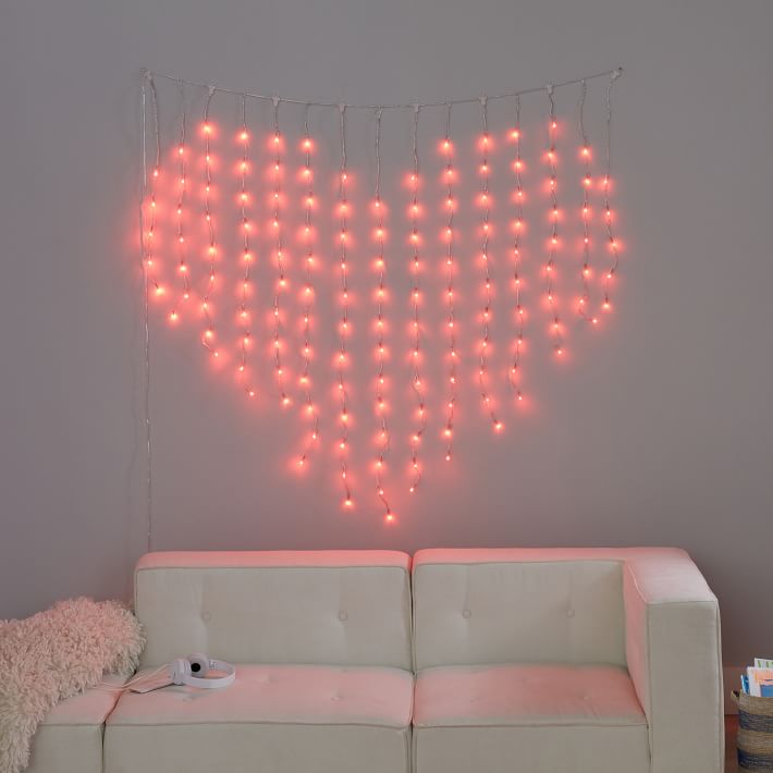 Heart Shaped Colour Changing Waterfall String Lights