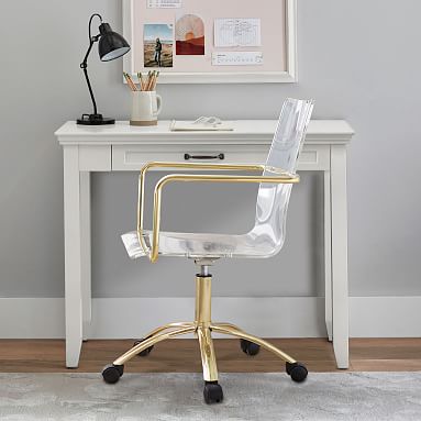 gold paige acrylic swivel desk chair