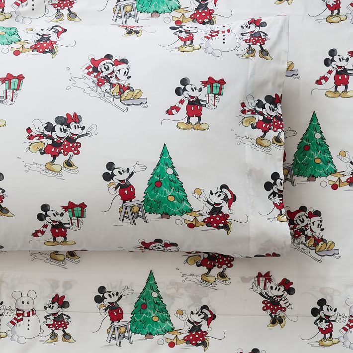 Disney Mickey Mouse Holiday Organic Percale Sheet Set