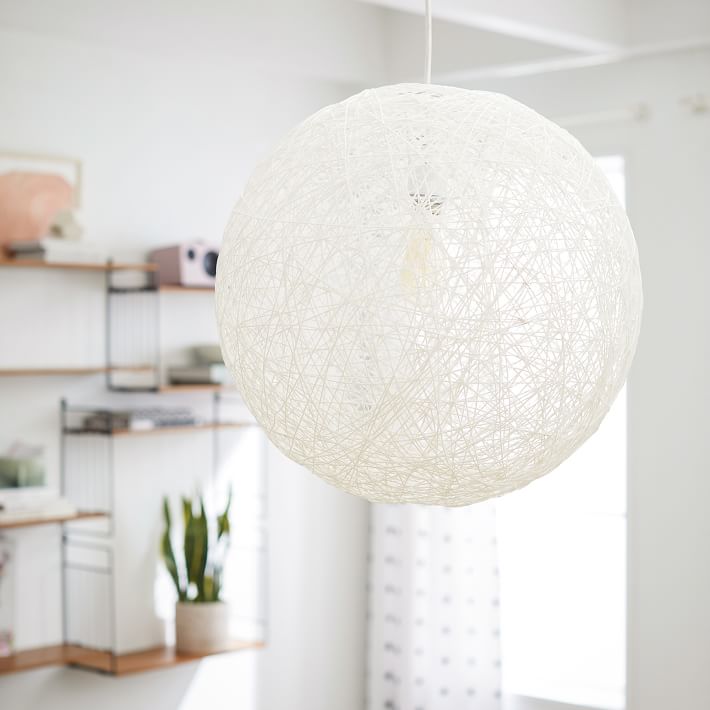 woven globe pendant light