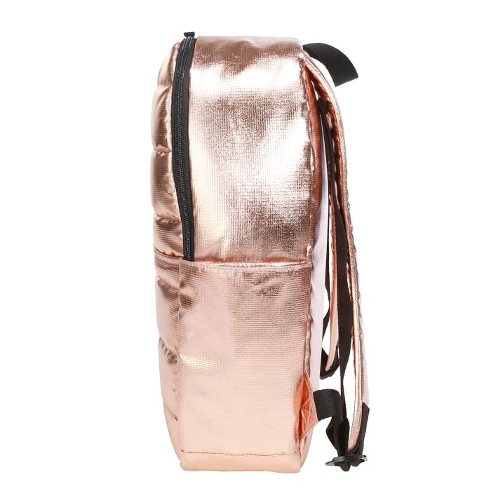 Metallic Puffer Rose Gold Backpack | Pottery Barn Teen