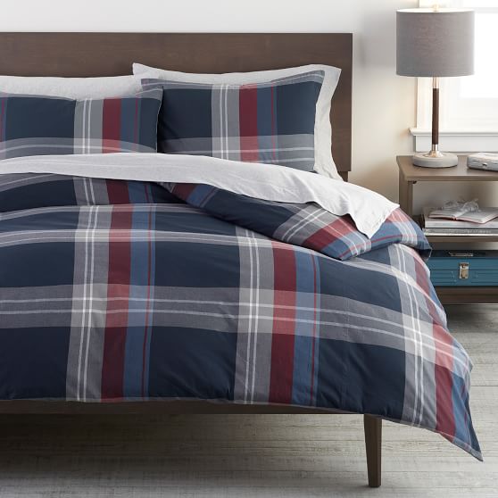 walker plaid duvet cover