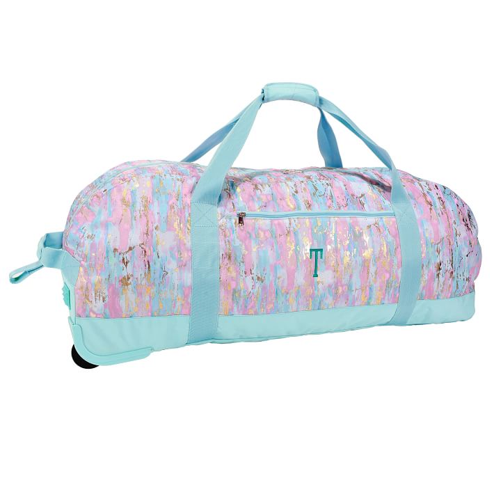 Jet-Set Artsy Recycled Large Rolling Camp Duffle Bag
