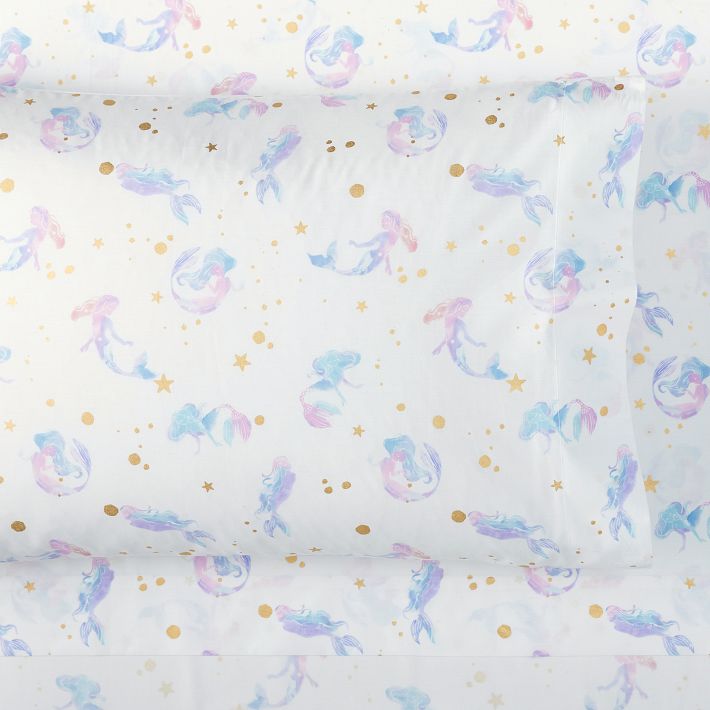 Mermaid Metallic Sheet Set Pottery Barn Teen