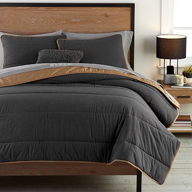 Camden Reversible Comforter, Single/Single XL, Black