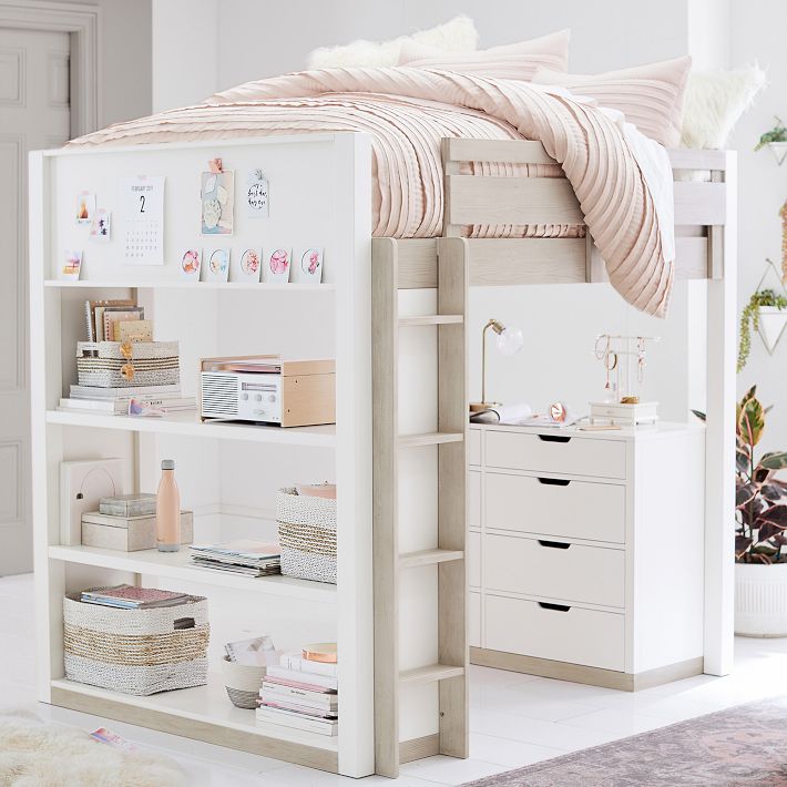 loft bed with desk underneath pottery barn