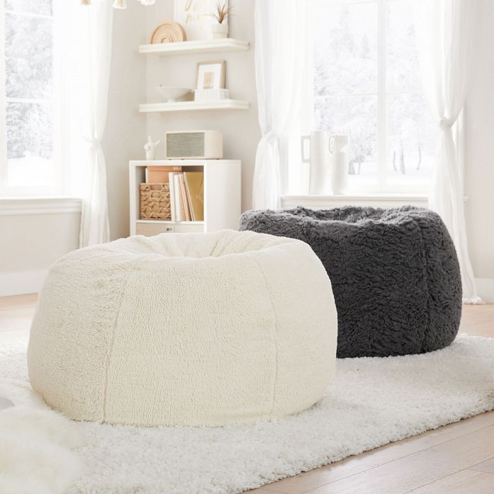 pottery barn sherpa bean bag