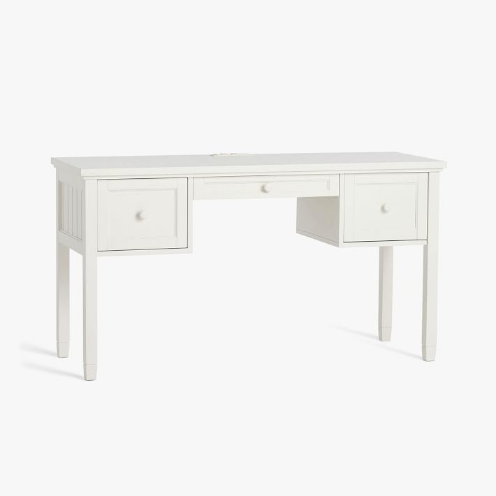 small white storage desk