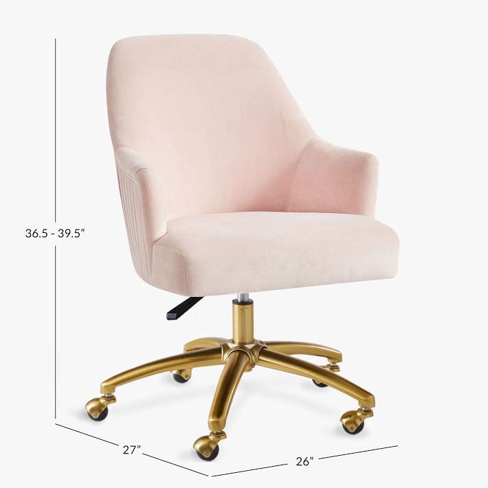 performance everyday velvet rose andie swivel desk chair