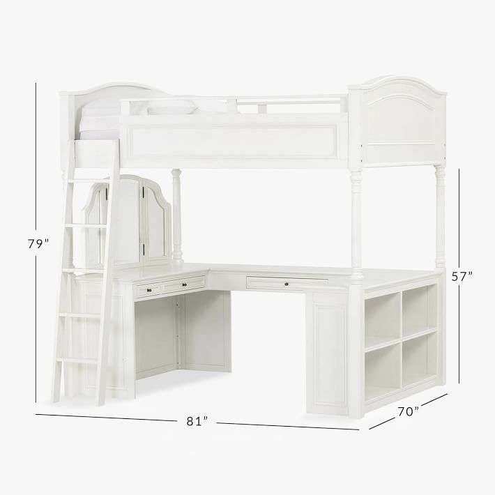 full size loft bed with desk pottery barn