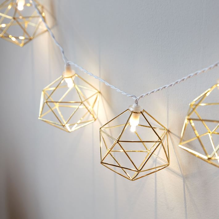 gold geo string lights