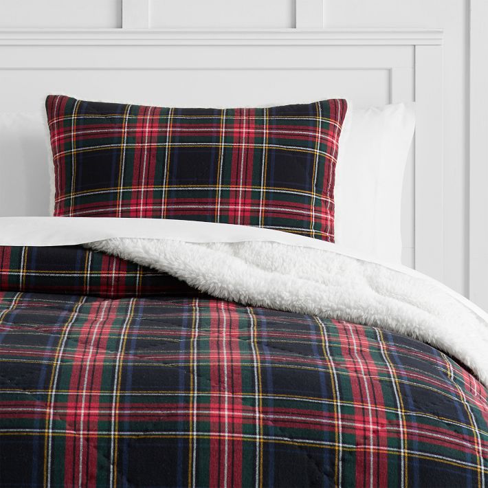Classic Tartan Flannel Comforter & Sham Pottery Barn Teen