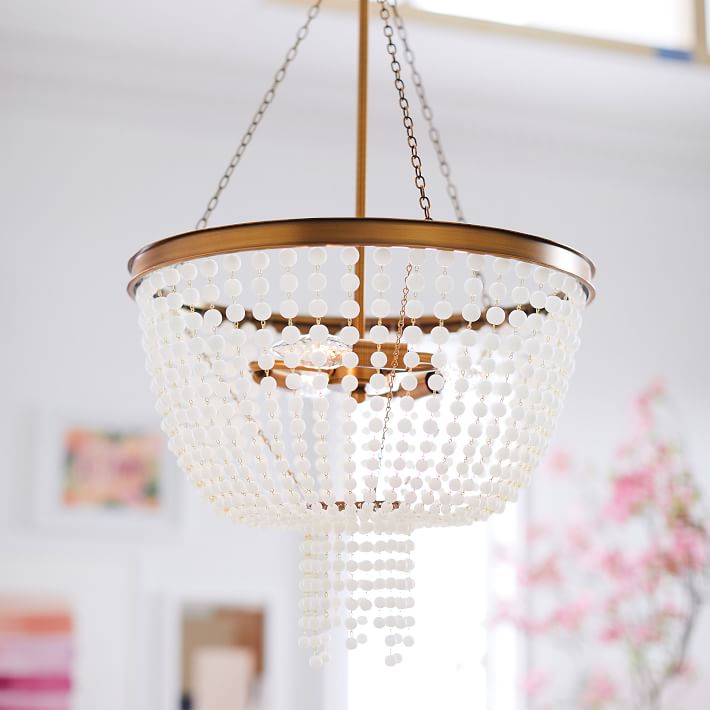 pottery barn beaded chandelier