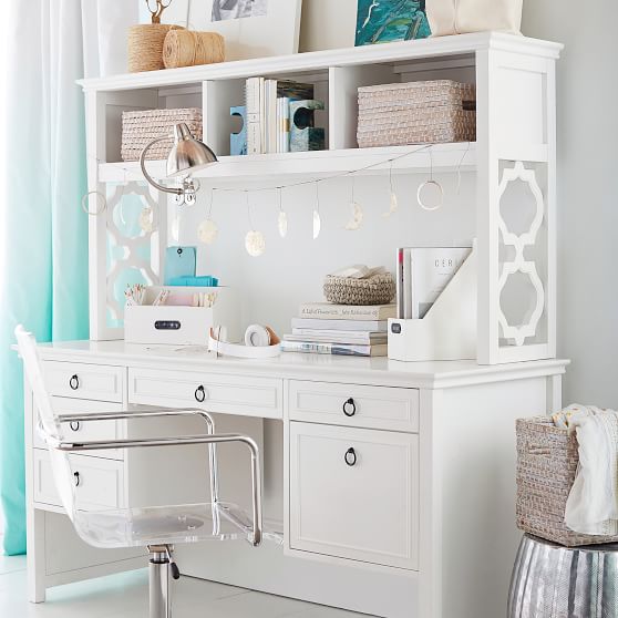 white desk with lots of storage