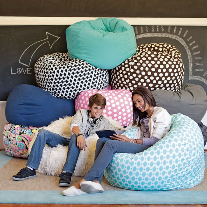 pottery barn large bean bag chair