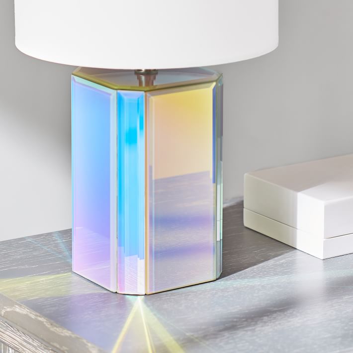 pottery barn iridescent lamp