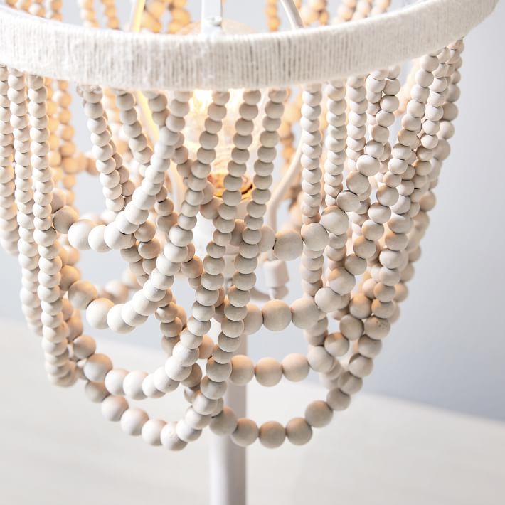 draped bead table lamp