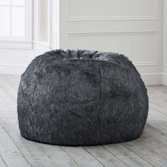 pbteen faux fur bean bag