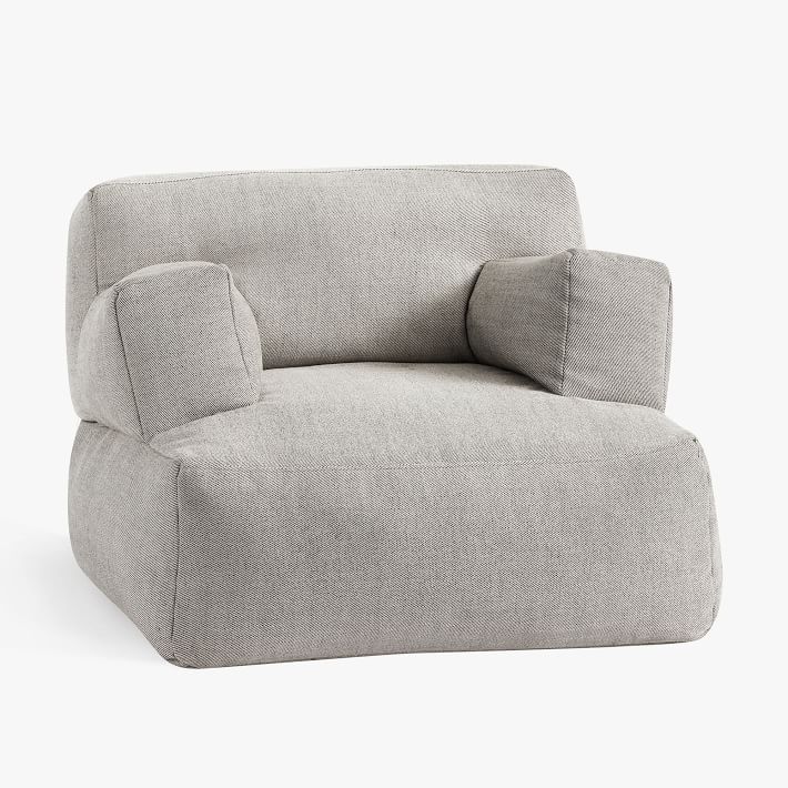 boucle twill gravel modern lounger