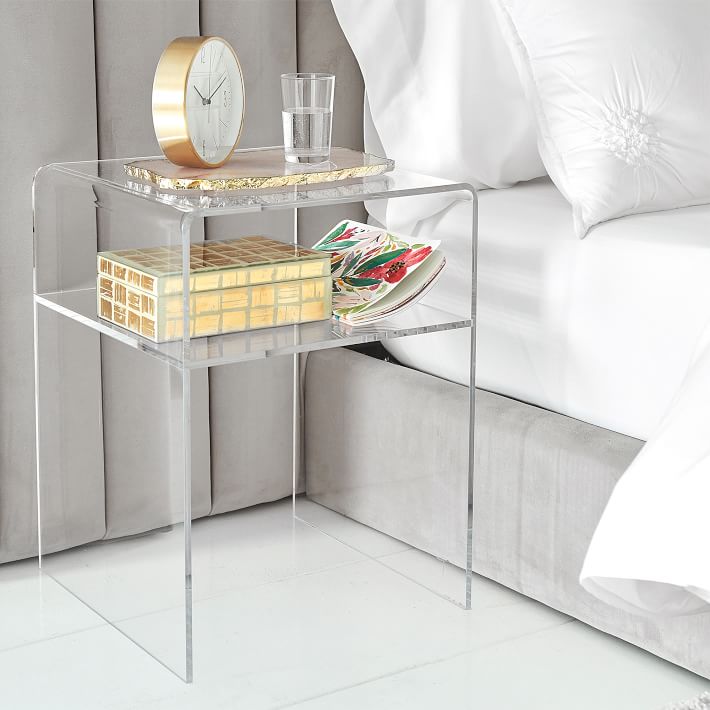 clear acrylic nightstand