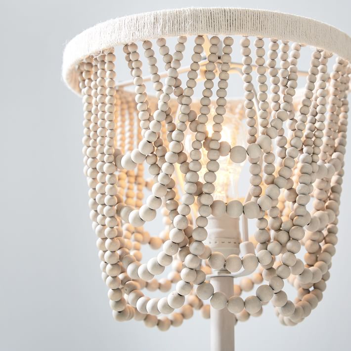 draped bead table lamp