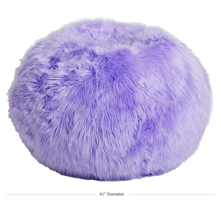 purple faux fur bean bag