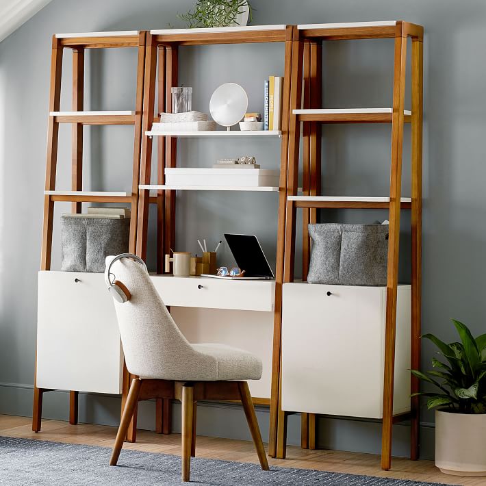 narrow bookcase desk